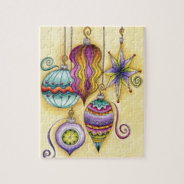 Quebra-cabeça Belo Vidro Enfeites de natal Coloridos (Vertical)