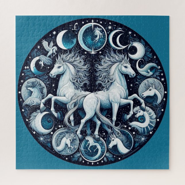 Quebra-cabeça "Belos Cavalos Místicos" 15 (Vertical)