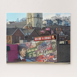 Quebra-cabeça Bem-vindo a Dubuque, Sinal de Iowa com Sinalizador