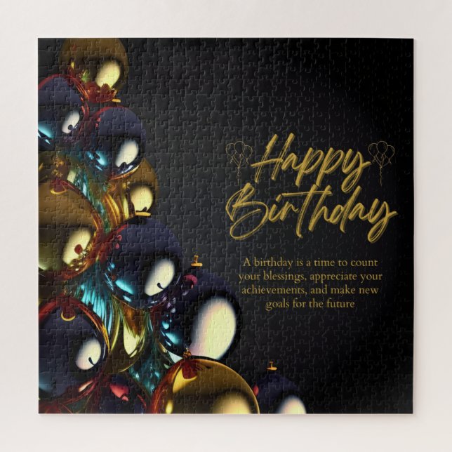 Quebra-cabeça Bênçãos de Aniversário Elegantes (Vertical)