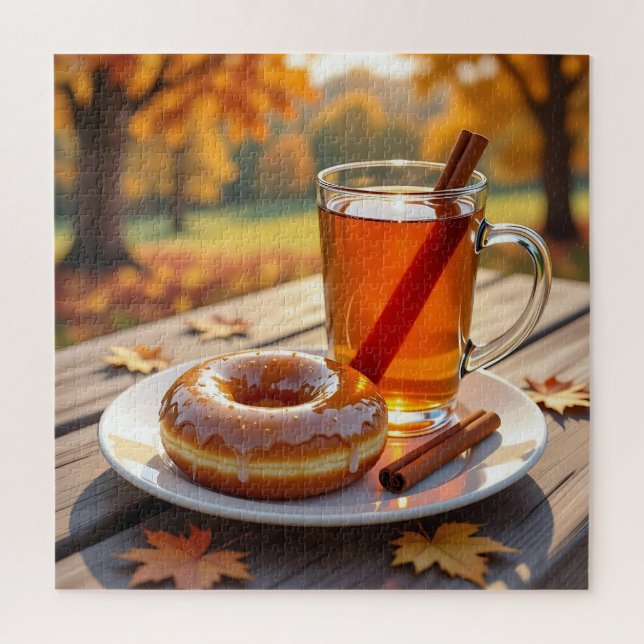 Quebra-cabeça Bênçãos de Outono | Cider e Donut (Vertical)