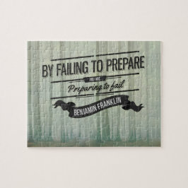 Quebra-cabeça Benjamin Franklin Inspirational Cote "Preparar"