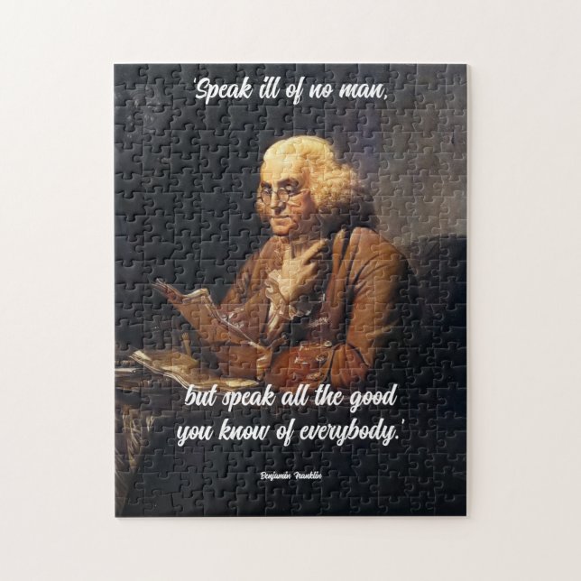 Quebra-cabeça Benjamin Franklin Quote -Customize Quote (Vertical)