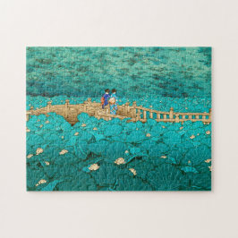 Quebra-cabeça Benten Pond no cenário japonês Shiba Kawase Hasui