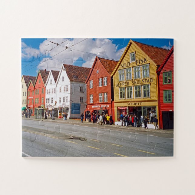 Quebra-cabeça Bergen, Noruega 30-pc (Horizontal)