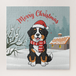 Quebra-cabeça Bernese Mountain Dog Snowy Christmas Doodle
