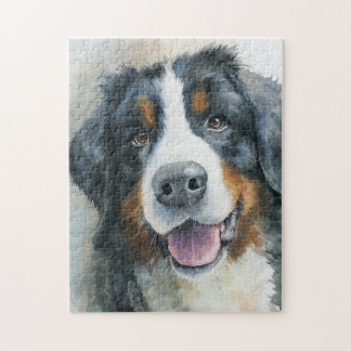 Quebra-cabeça Bernese Mountain dog watercolor portrait