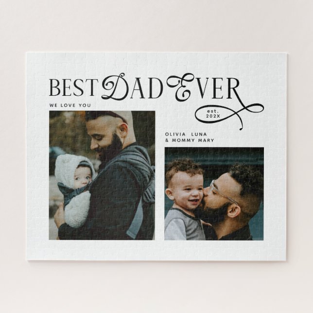 Quebra-cabeça  Best Dad Ever 2  Photos Fathers Day Gifts  (Horizontal)