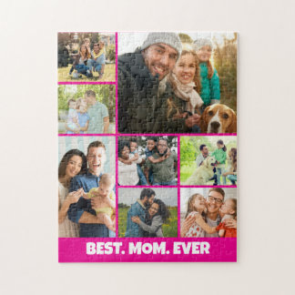 Quebra-cabeça Best Mom Ever – 8 Photo Collage Frame Template