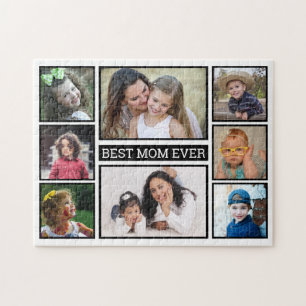Quebra-cabeça Best Mom Ever 8 Photo Collage Jigsaw Puzzle