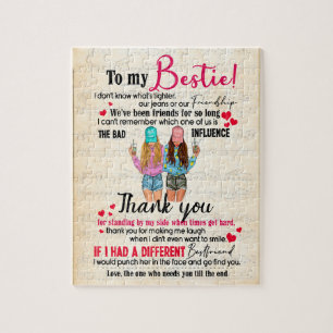 Quebra-cabeça Bestie Gifts Carta À Minha Bestidade, Muito Obri
