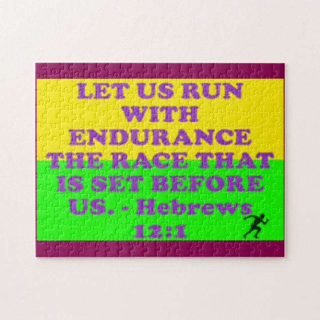 Quebra-cabeça Bíblia verso dos hebraicos 12:1. (Horizontal)