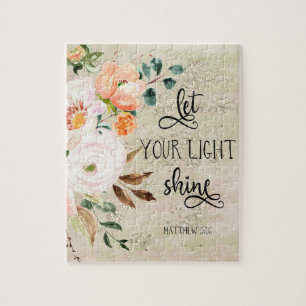 Quebra-cabeça Bíblia verso floral