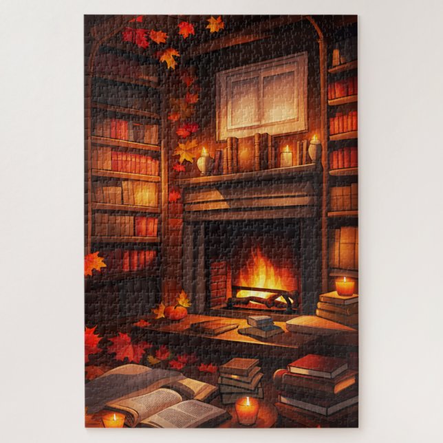 Quebra-cabeça Biblioteca Cozy Autumn (Vertical)
