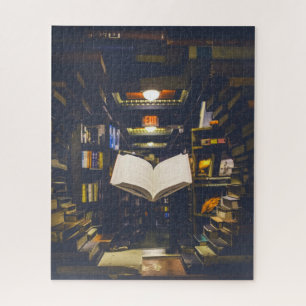 Quebra-cabeça Biblioteca Livros Prateleiras Abrir Livro Lido