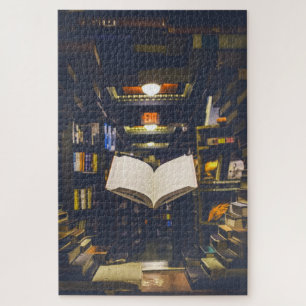 Quebra-cabeça Biblioteca Livros Prateleiras Abrir Livro Lido