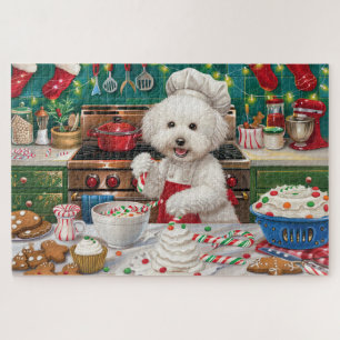 Quebra-cabeça Bichon Frise Faliosa: Natal Festivo