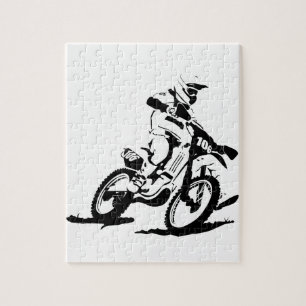 Quebra-cabeça Bicicleta e cavaleiro simples de Motorcross