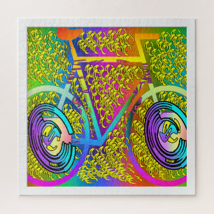 QUEBRA-CABEÇA BICICLETA EM COR VIVA