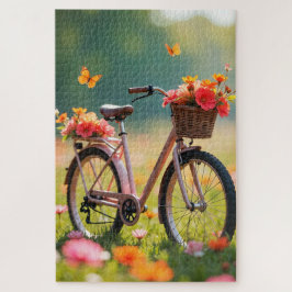 Quebra-cabeça Bicicleta em Flores Silvestres