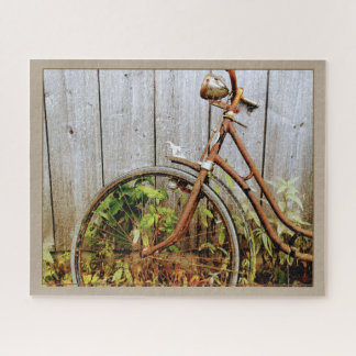 Quebra-cabeça Bicicleta Enferrujada Rústica Fotografia de Cerca 