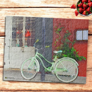 Quebra-cabeça Bicicleta Verde Em Brushstrokes