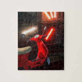 Quebra-cabeça Bicicleta Vermelha Molhada