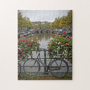 Quebra-cabeça Bicicletas e canais em Amsterdão - 11x14 - PC 252