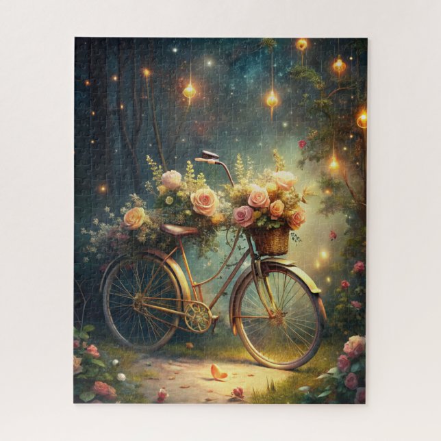 Quebra-cabeça Bicycle and Flowers (Vertical)