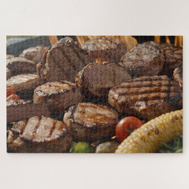 Quebra-cabeça Bife Grelhado na Churrasqueira (Horizontal)