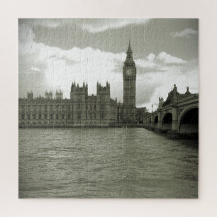 Quebra-cabeça Big Ben Parlamento em preto e branco 20x20 - 676 p