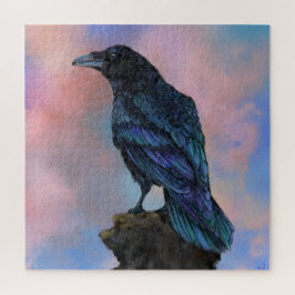 Quebra-cabeça Big Common Raven - Coleção de Pássaros de Pintura 