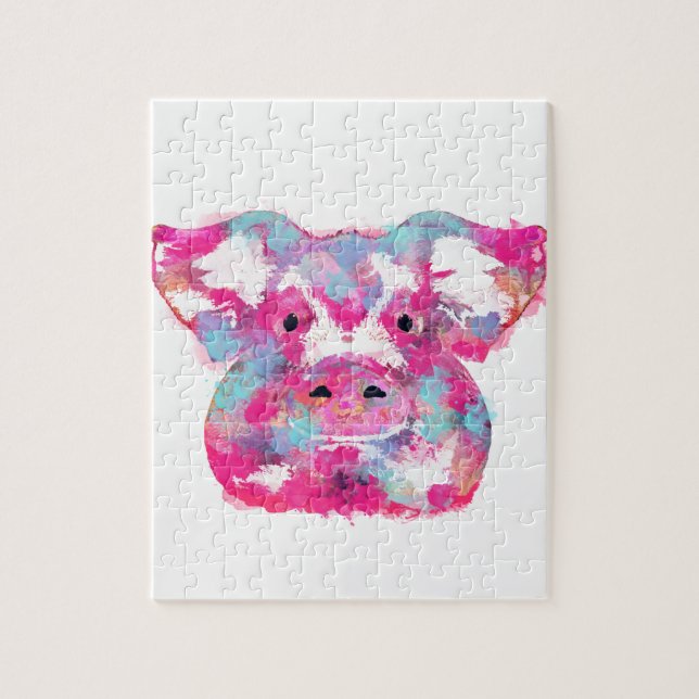 Quebra-cabeça Big pink pig dirty ego (Vertical)