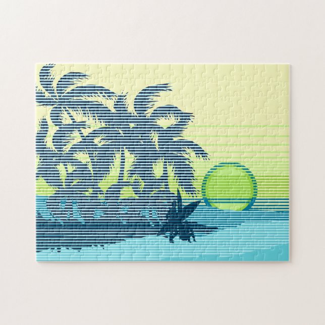 Quebra-cabeça Big Sunset Strike Hawaiian Surfers (Horizontal)