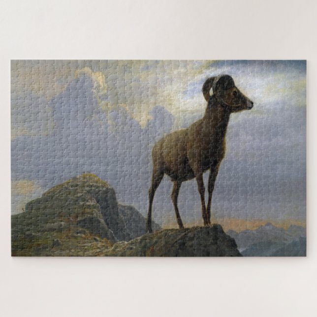 Quebra-cabeça Bighorn Sheep, Albert Bierstadt (Horizontal)
