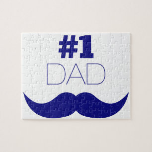 Quebra-cabeça Bigode azul do pai #1 - número um