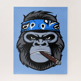 Quebra-cabeça Biker gorilla fumando arte de charuto fumante