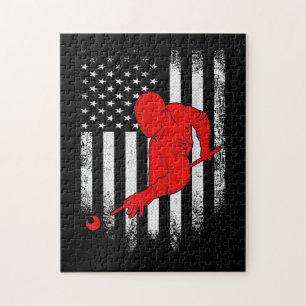 Quebra-cabeça Billiards Lover Presente do American Flag Billia