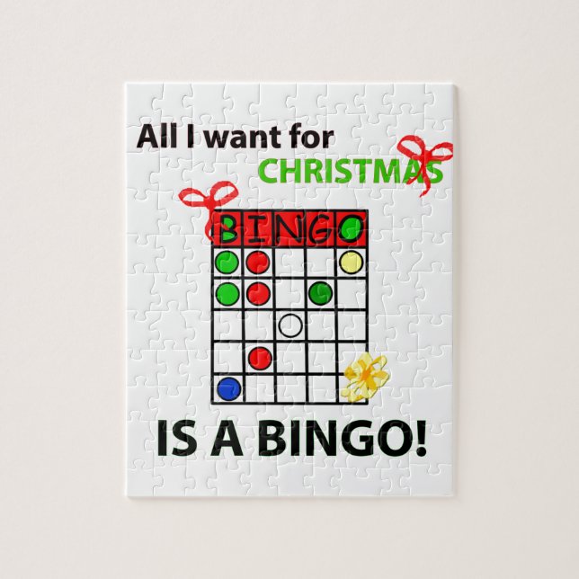 Quebra-cabeça BINGO, quero um bingo de Natal (Vertical)