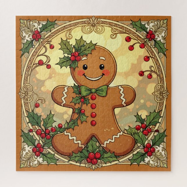 Quebra-cabeça Biscoitos de Homem de Biscoito de Natal Festivo (Vertical)