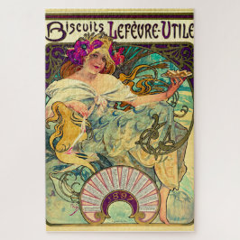 Quebra-cabeça Biscoitos Lefevre-Utile por Alphonse Mucha (1896)