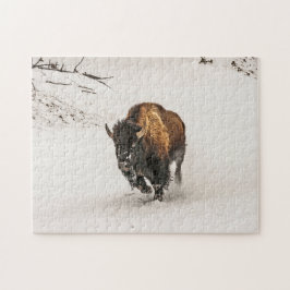 Quebra-cabeça Bison Plodim Através da Neve - 252 peças