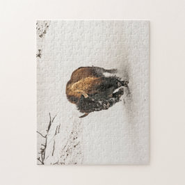 Quebra-cabeça Bison Plodim Através da Neve - 252 peças