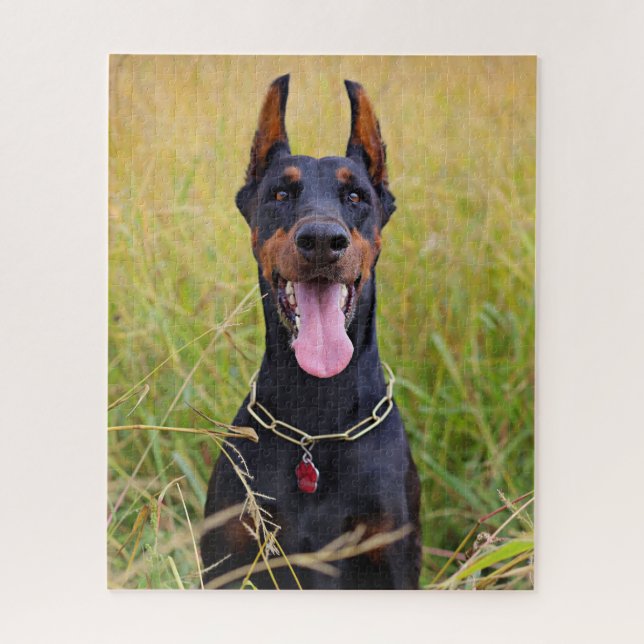 Quebra-cabeça Black and Tan Doberman Pinscher (Vertical)