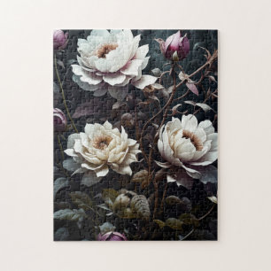 Quebra-cabeça Black and White Roses Watercolor ai art