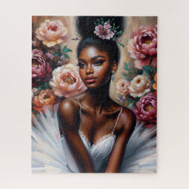 Quebra-cabeça Black Ballerina Em White Tutu Com Arte De Peões