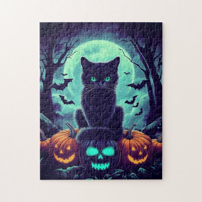 Quebra-cabeça Black Cat Halloween (Vertical)