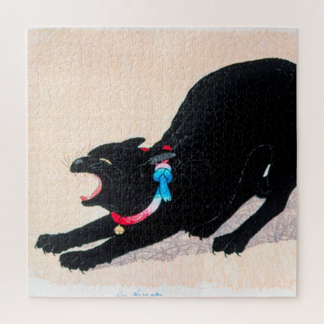 Quebra-cabeça Black Cat Hissing Fine Art by Hiroaki Takahashi (Vertical)