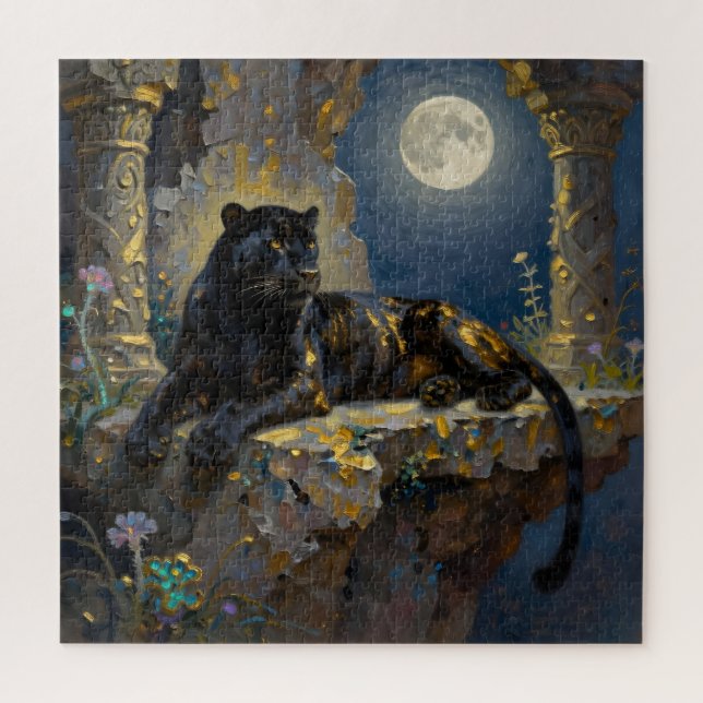 Quebra-cabeça Black Panther under the Full Moon  (Vertical)