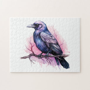 Quebra-cabeça Black Raven em uma Ilustração de Ramificação